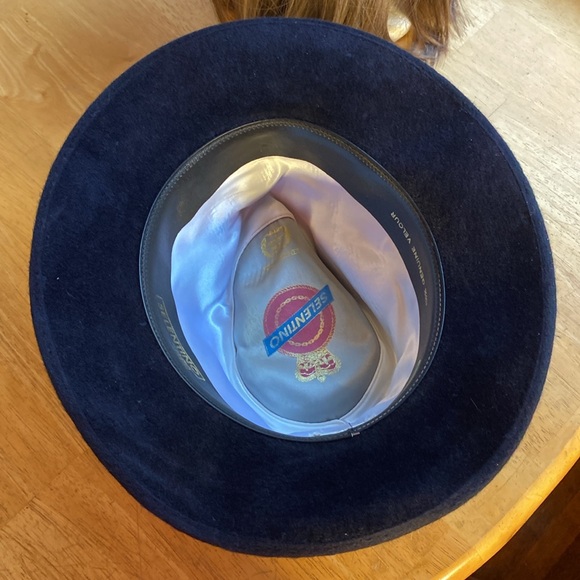 Selentino velour Fedora style hat size 7 1/2 in good condition - Picture 6 of 12
